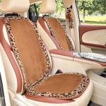 Plush Leopard Car Seat Covers Set - Velvet