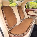 Plush Leopard Car Seat Covers Set - Velvet