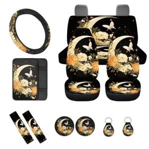 Moon Butterfly Flower Car Seat Cover Set