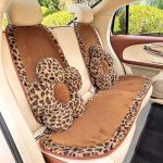 Plush Leopard Car Seat Covers Set - Velvet