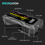 Powerful 3000A Jump Starter with Fast Charger