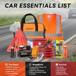 Car Emergency Safety Kit with Air Compressor and More