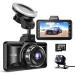 AZDOME 1080P Dual Dash Cam with 64GB Card