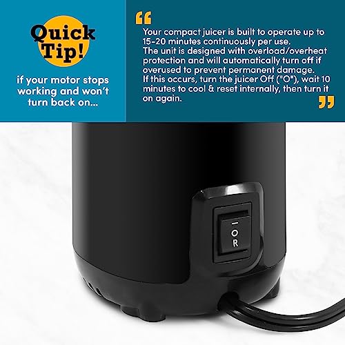 Compact Masticating Slow Juicer - Charcoal Grey