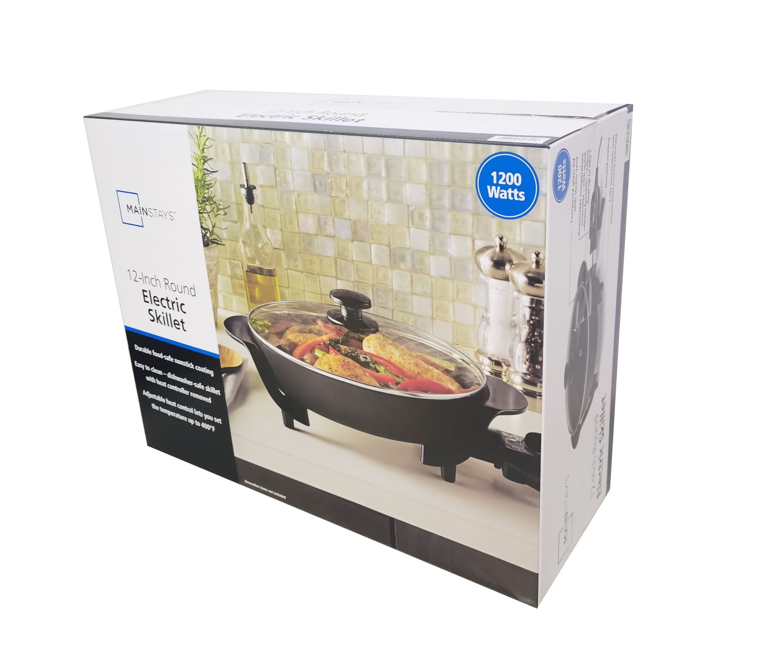 12" Electric Nonstick Skillet with Glass Lid