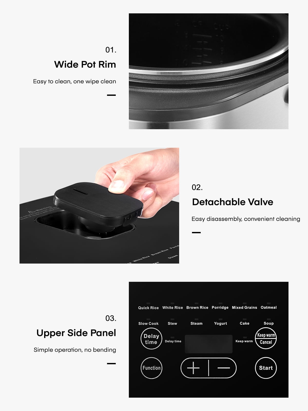 AICOOK Multifunctional Rice Cooker and Food Steamer