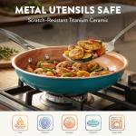 20-Piece Nonstick Copper Cookware Set in Turquoise