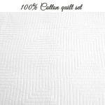 Cotton White Check Stitch Quilt Bedding Set