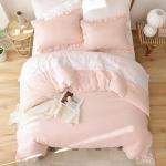 Blush Pink Soft Comforter Set with Pillowcases