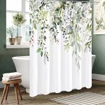 Sage Green Eucalyptus Waterproof Shower Curtain Set