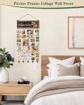Rustic Photo Collage Frame with Clips for Walls