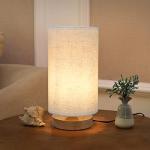 Minimalist Bedside Table Lamp with Fabric Shade