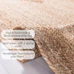 Handwoven Jute Area Rug - Eco-Friendly Vintage Beige