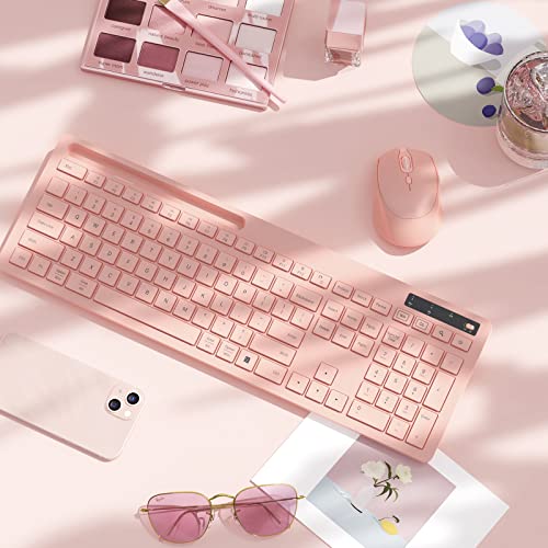 Vivefox Pink Wireless Keyboard and Mouse Combo