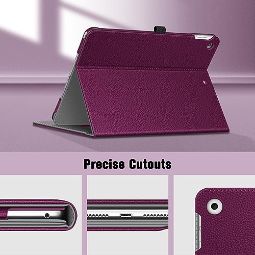 Fintie iPad 7th Gen Case with Pencil Holder - Purple