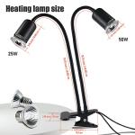 Double-Head Heat Lamp for Bearded Dragons & Reptiles