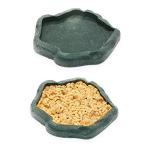 SLSON Small Green Reptile Feeder Bowl for Dragons