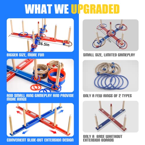 Large Wooden Ring Toss Game for Outdoor Fun