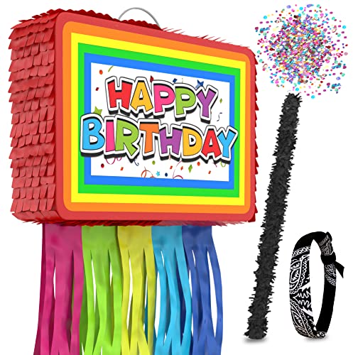 Colorful 4-Piece Birthday Piñata Set for Everyone