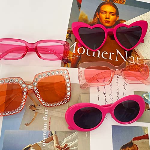 12 Pack Pink Retro Sunglasses for Party Favors