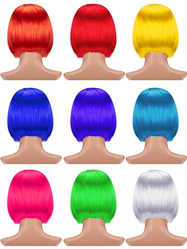 Colorful Short Bob Wigs for Parties and Cosplay