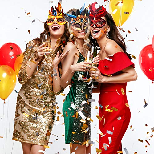 Mardi Gras Faux Feather Masks for Costume Parties