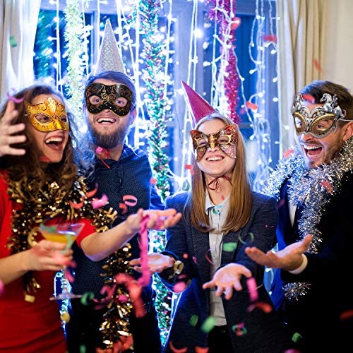 12 Pcs Mardi Gras Masquerade Paper Masks