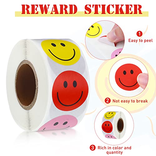 1500 Colorful Happy Face Mini Stickers