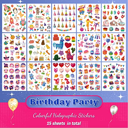 Glittery Birthday Stickers - 300+ Fun Themes!