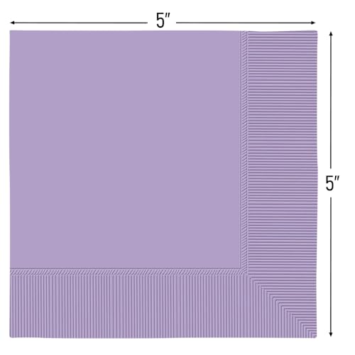 Lavender 2-Ply Beverage Napkins - 40 Count