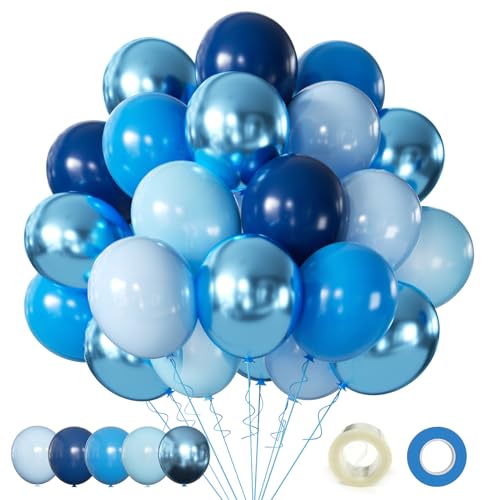 60 Pack Metallic Blue Balloons for Any Celebration