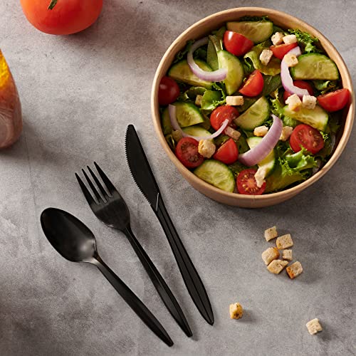 Black Disposable Cutlery Set, 1,000 Pieces