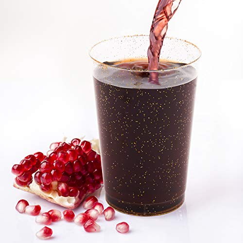 50 Pack Gold Glitter Disposable Plastic Cups