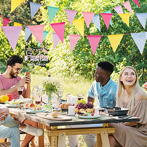 Pastel Pennant Banner Flags for Party Decor