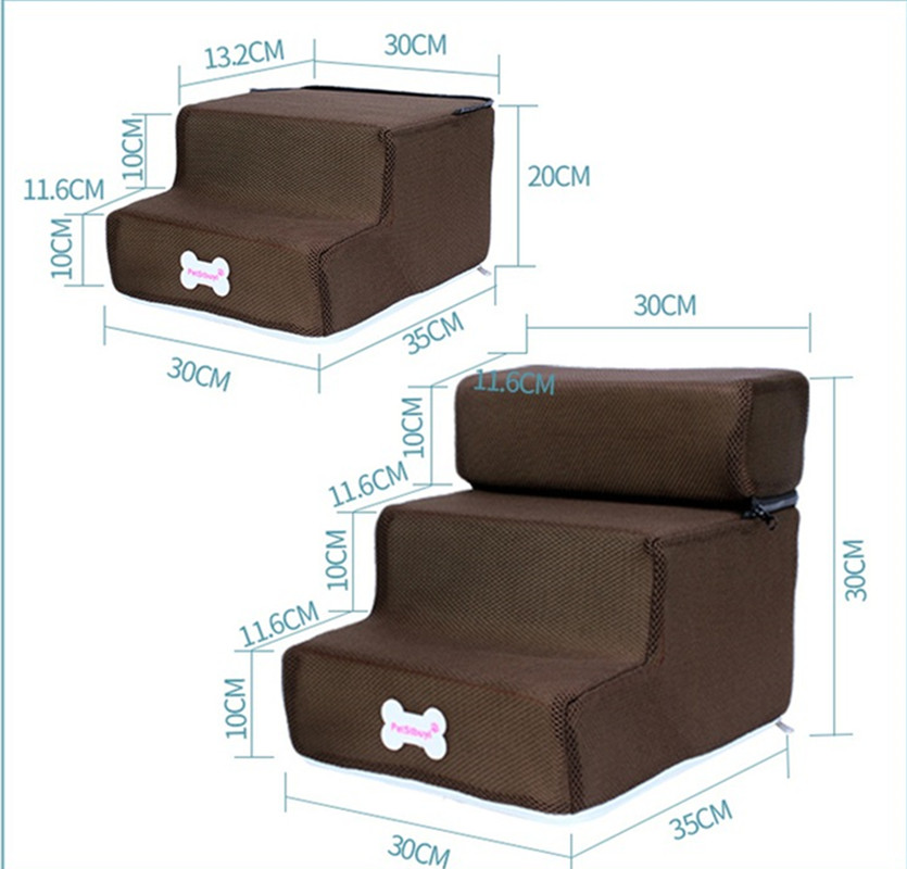 3-Step Dog Stairs with Anti-Slip Design