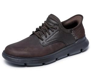 Skechers Garza Men’s Chocolate Lace-Up Leather Shoes