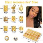 Lucomb 220 Pcs Gold Hair Jewelry for Braids