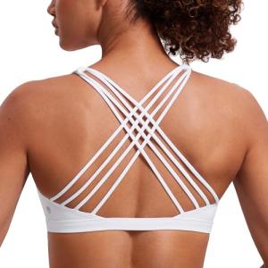 CRZ YOGA Strappy Padded Sports Bra for Women