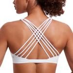 CRZ YOGA Strappy Padded Sports Bra for Women