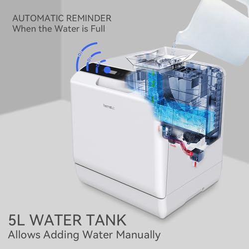 Hermitlux Portable Dishwasher with 5 Washing Programs