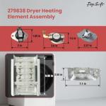 279838 Dryer Heating Element for Whirlpool, Maytag, Kenmore