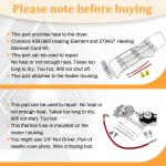 Whirlpool Kenmore Dryer Heating Element WP4391960