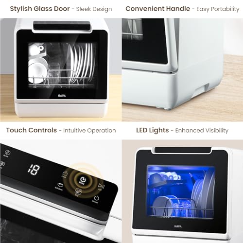 Portable Countertop Dishwasher with 8 Wash Programs