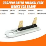 2 Pack WP3392519 Dryer Thermal Fuse Replacement