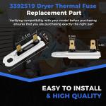 20 Pack Replacement Thermal Fuse for Whirlpool Dryer