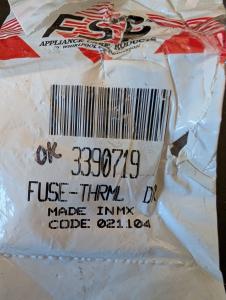 Whirlpool Dryer Thermal Fuse #WP3390719