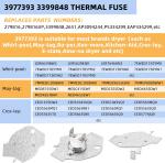 Whirlpool Kenmore Dryer Thermal Fuse 6-Pack