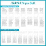 Dryer Belt 341241 for Whirlpool, Kenmore, Maytag