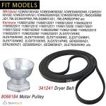 Seentech Dryer Belt and Motor Pulley Set
