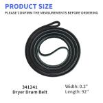 Dryer Drum Belt for Whirlpool, Maytag, Kenmore